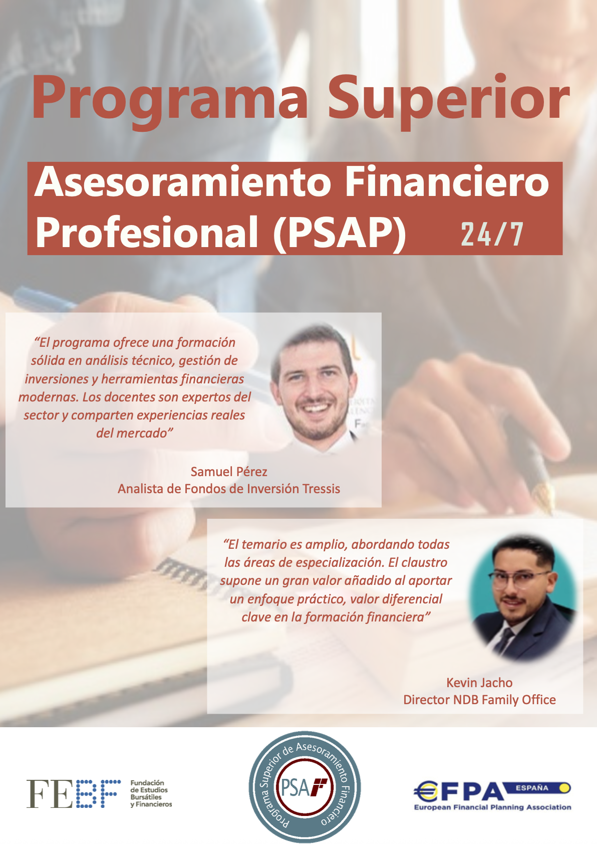 Asesoramiento Financiero Profesional (PSAP) Online 24/7