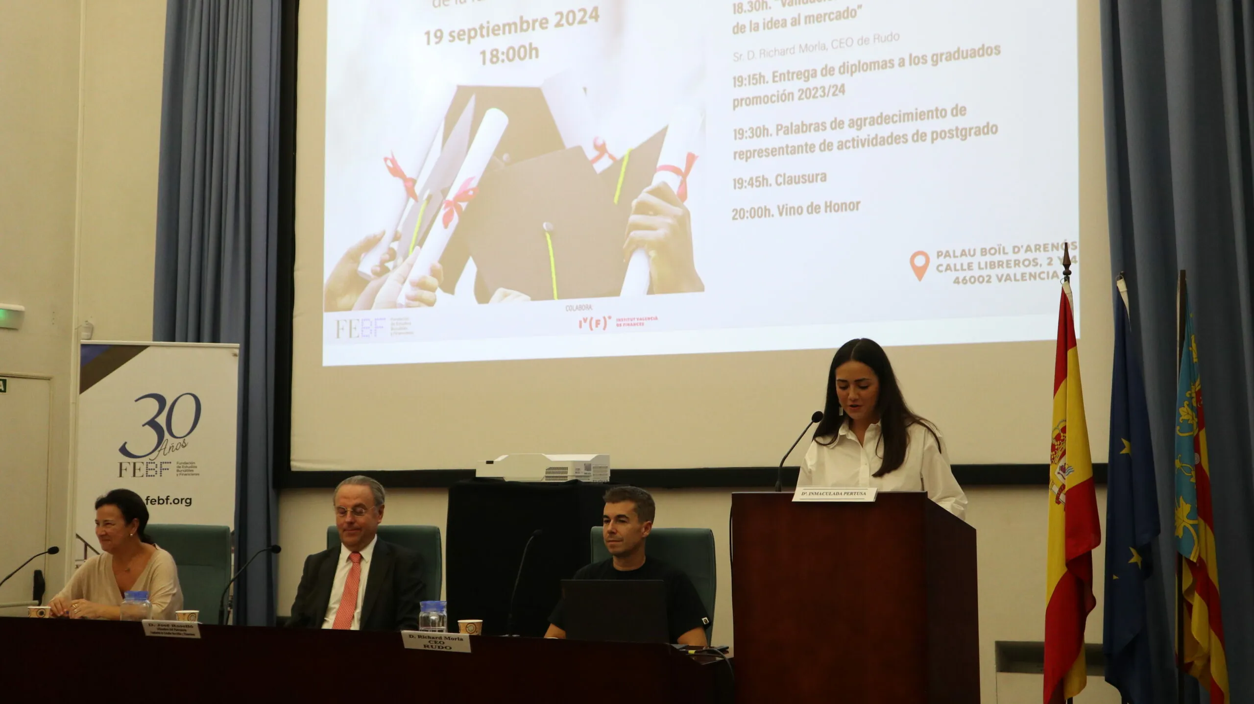 Discurso Dña Inmaculada Pertusa en representación de los Alumnos del Master de Asesoría Jurídica de Empresas de la Edición 2023-2024